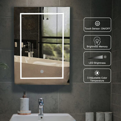 Illuminated Glass Bathroom Storage Cabinet