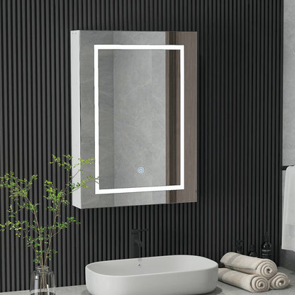 Illuminated Glass Bathroom Storage Cabinet