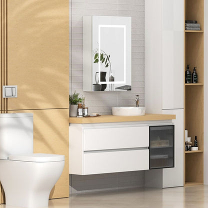 Illuminated Glass Bathroom Storage Cabinet