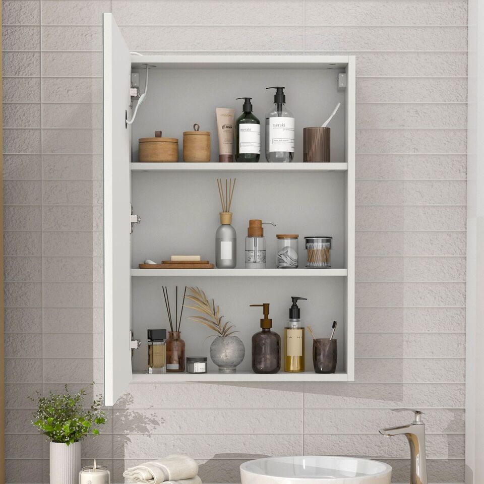 Illuminated Glass Bathroom Storage Cabinet