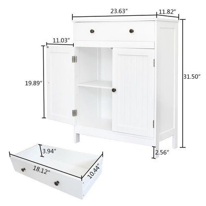 Tall Bathroom Floor Storage Cabinet - Compact