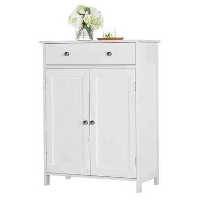 Tall Bathroom Floor Storage Cabinet - Compact