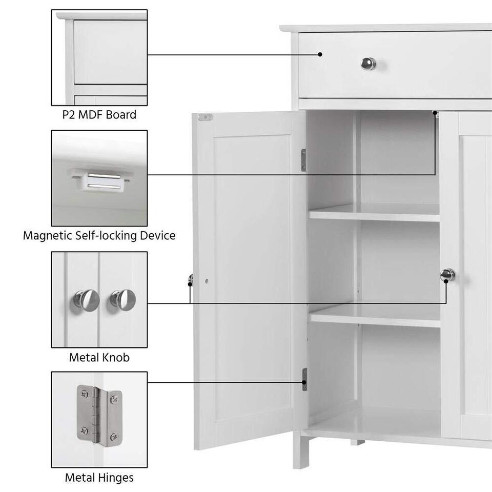Tall Bathroom Floor Storage Cabinet - Compact