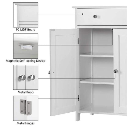 Tall Bathroom Floor Storage Cabinet - Compact