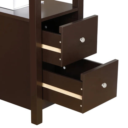 Compact Wooden Storage Side Table