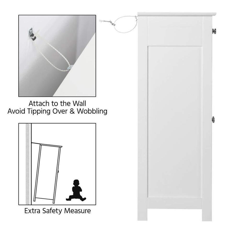 Tall Bathroom Floor Storage Cabinet - Compact