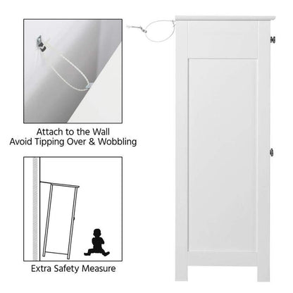Tall Bathroom Floor Storage Cabinet - Compact
