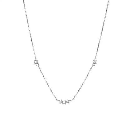 Delicate Sterling Silver Triple CZ Necklace