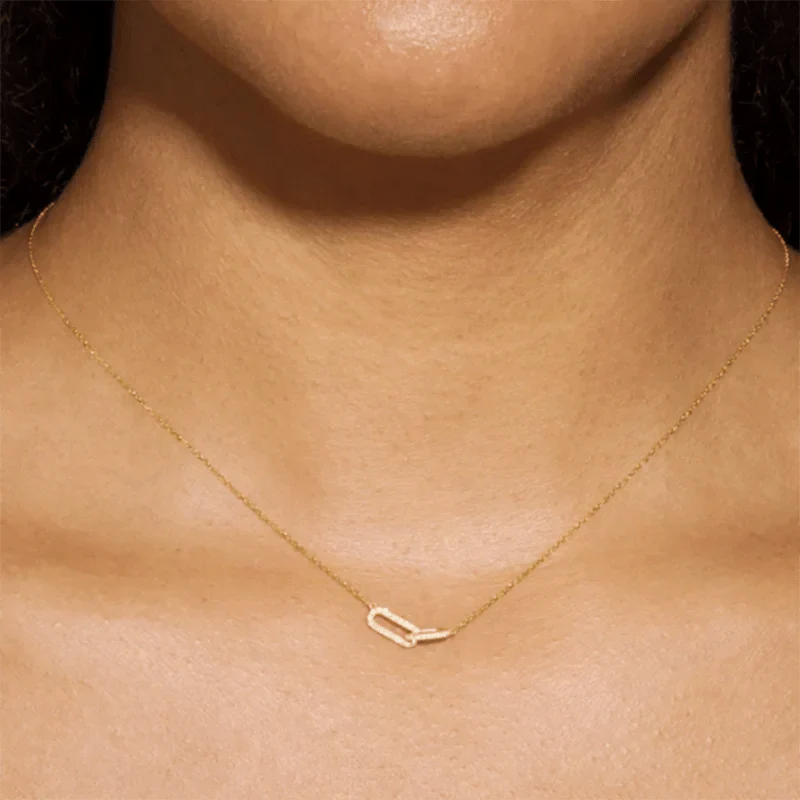 Timeless Sterling Silver Diamond Bar Necklace - Halri