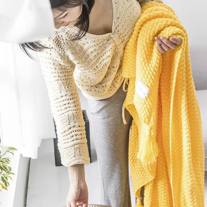 Cozy Natural Fiber Throw Blanket
