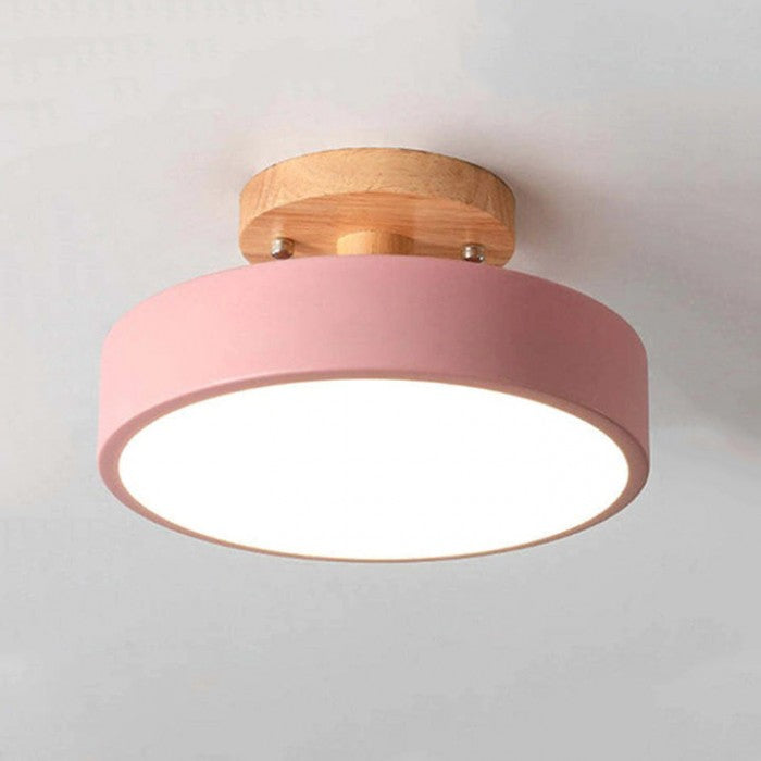 Contemporary Wooden Circular LED Ceiling Lamp - Halri