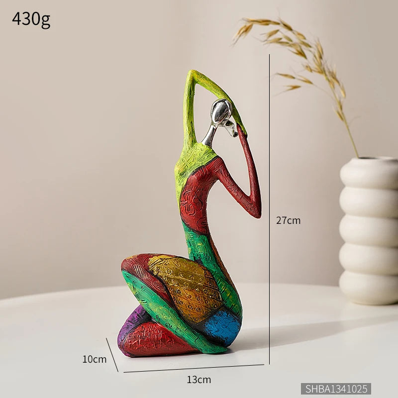Vibrant Artistic Decorative Figurine Set for Home