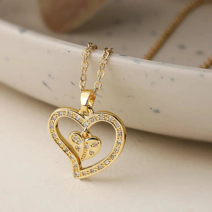 Sparkling Heart Diamond Pendant Necklace - Halri