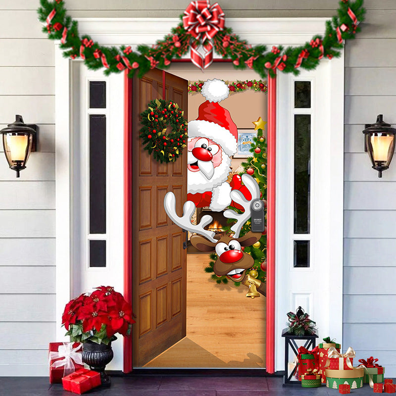 Spooky Christmas Yard Decor Elves Door Wrap
