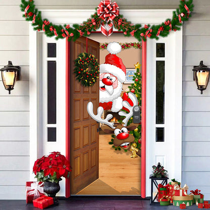 Spooky Christmas Yard Decor Elves Door Wrap