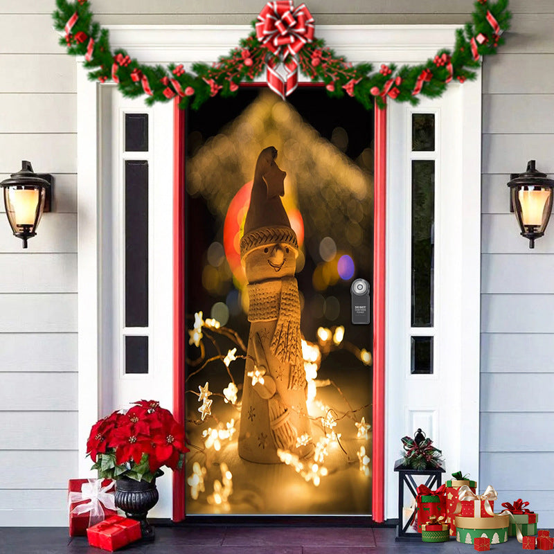 Spooky Christmas Yard Decor Elves Door Wrap