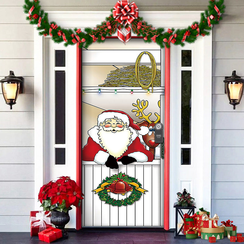 Spooky Christmas Yard Decor Elves Door Wrap