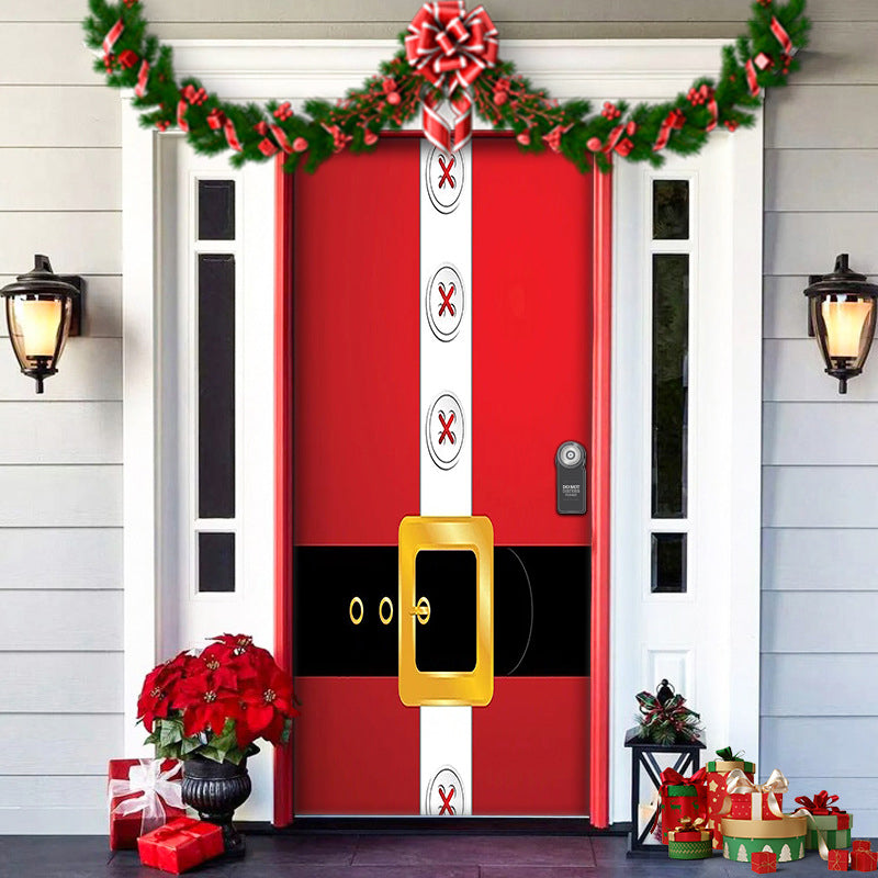 Spooky Christmas Yard Decor Elves Door Wrap