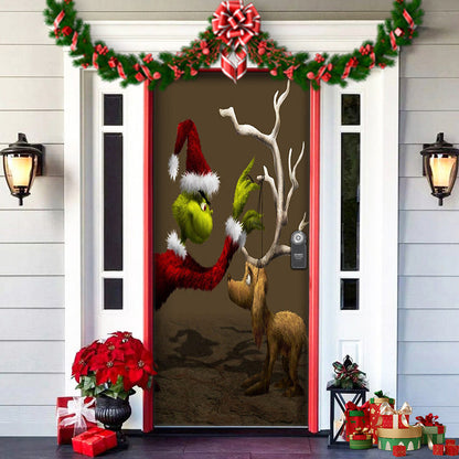 Spooky Christmas Yard Decor Elves Door Wrap