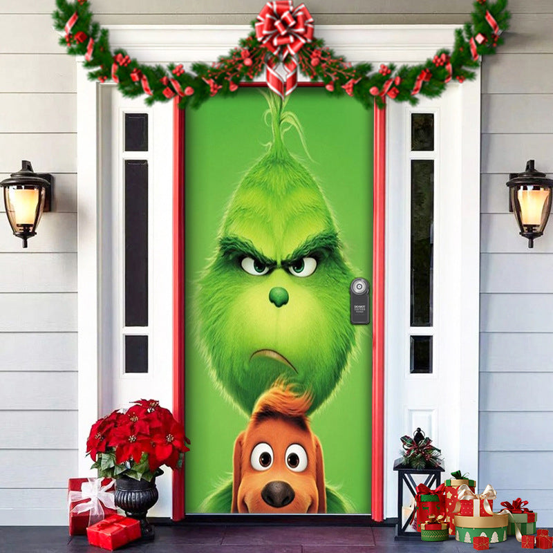 Spooky Christmas Yard Decor Elves Door Wrap