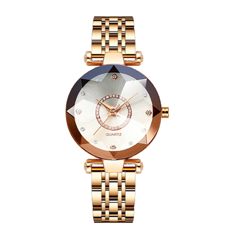 Shiny Crystal Face Women's Water Resistant Watch - Halri