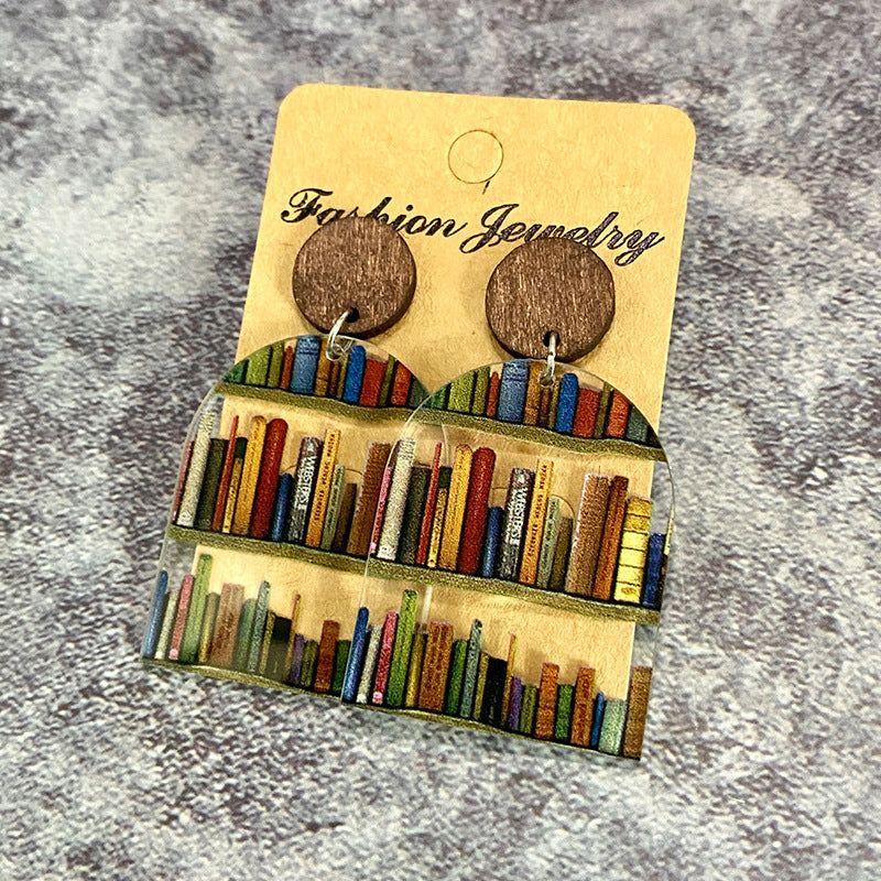 Natural Wood Book Earrings - Halri