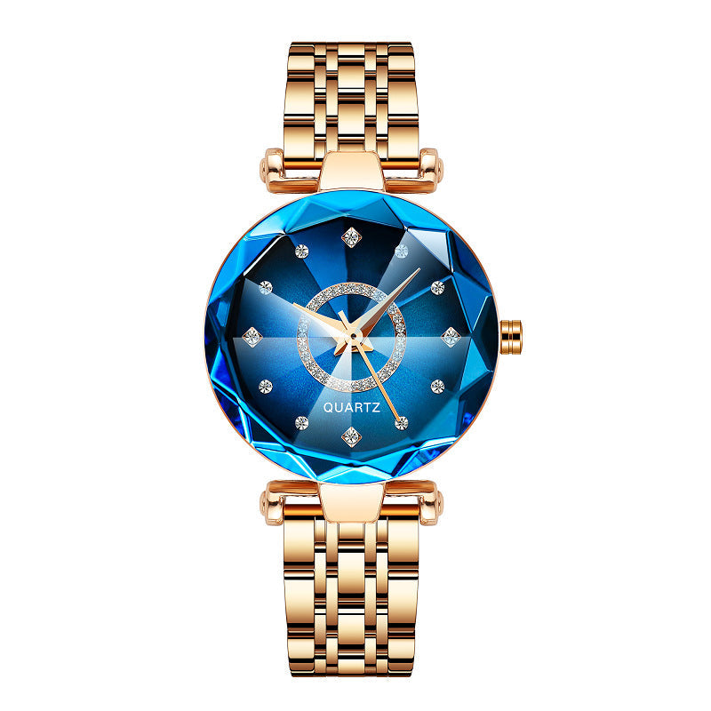 Shiny Crystal Face Women's Water Resistant Watch