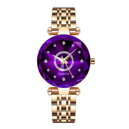 Shiny Crystal Face Women's Water Resistant Watch