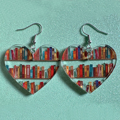 Natural Wood Book Earrings