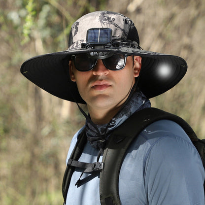 Waterproof Outdoor Fishing Cap with Solar Powered Fan