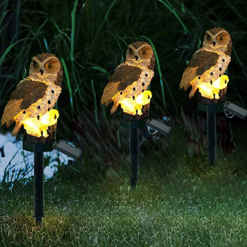Solar Powered Owl Outdoor Garden Light