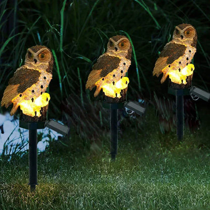 Solar Powered Owl Outdoor Garden Light