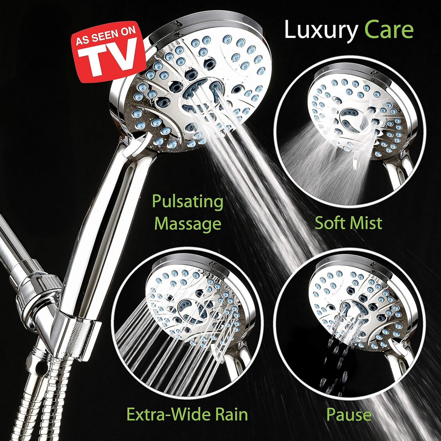 Flexible Massage Handheld Shower With Long Hose