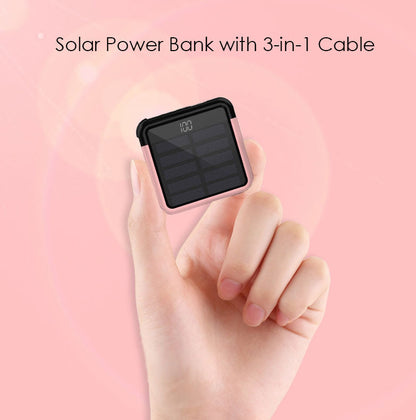 Compact Portable Solar Charger with Hidden Cable - Halri