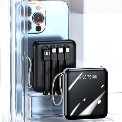 Compact 20000mAh Portable Power Bank with Built-in Cables - Halri