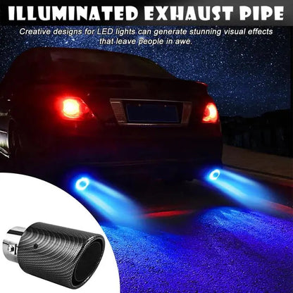 Halri | LED Muffler Tip - Carbon Fiber with Flame Design - Halri