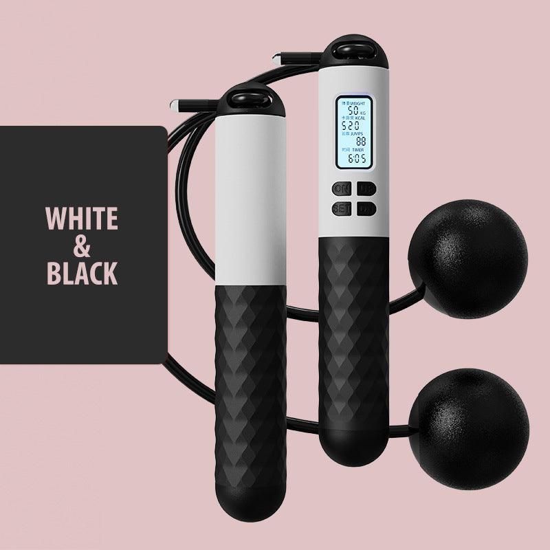 Portable Skipping Rope with Digital Counter and Weights