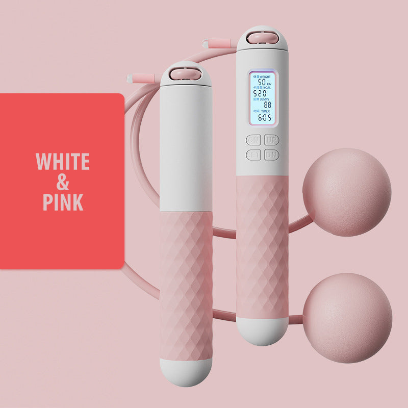 Portable Skipping Rope with Digital Counter and Weights