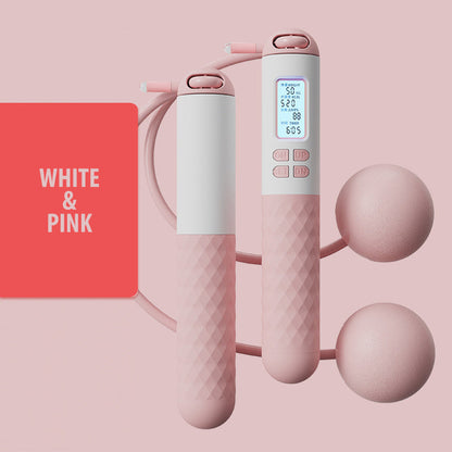 Portable Skipping Rope with Digital Counter and Weights