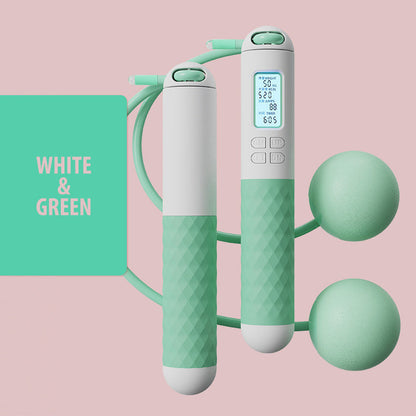 Portable Skipping Rope with Digital Counter and Weights