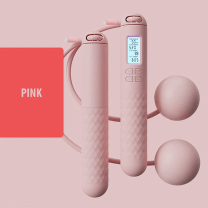Portable Skipping Rope with Digital Counter and Weights