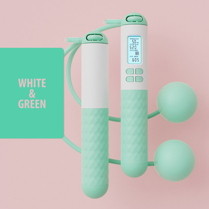 Portable Skipping Rope with Digital Counter and Weights