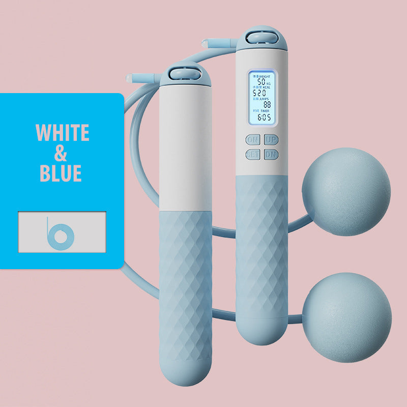 Portable Skipping Rope with Digital Counter and Weights