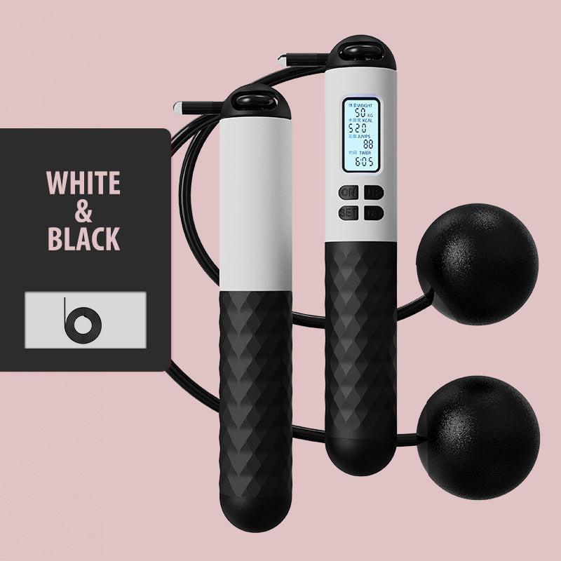 Portable Skipping Rope with Digital Counter and Weights