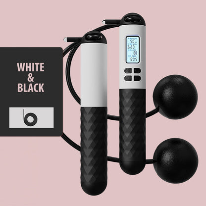 Portable Skipping Rope with Digital Counter and Weights