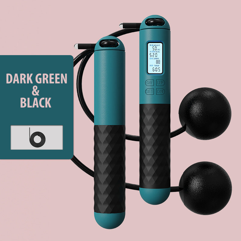 Portable Skipping Rope with Digital Counter and Weights