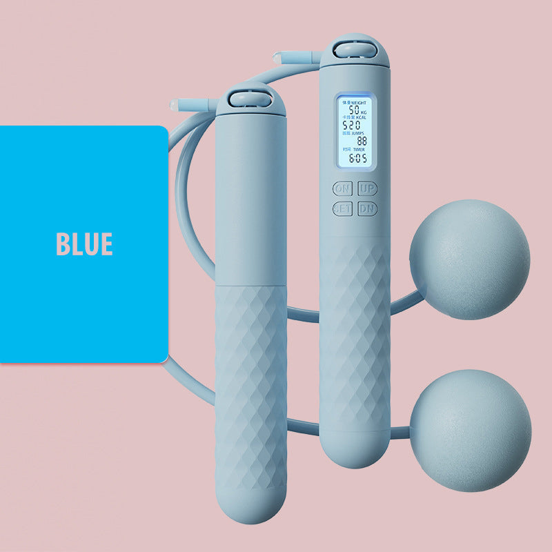 Portable Skipping Rope with Digital Counter and Weights