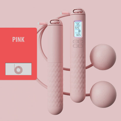 Portable Skipping Rope with Digital Counter and Weights