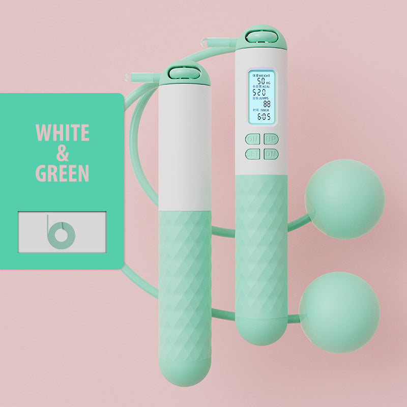 Portable Skipping Rope with Digital Counter and Weights