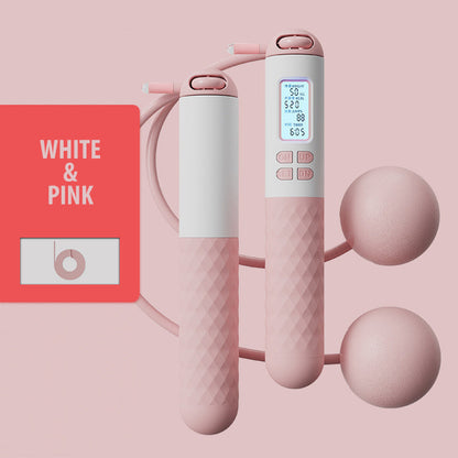 Portable Skipping Rope with Digital Counter and Weights